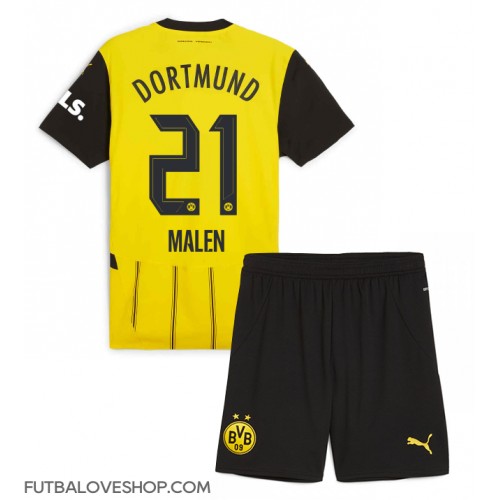 Dres Borussia Dortmund Donyell Malen #21 Domáci pre deti 2024-25 Krátky Rukáv (+ trenírky)